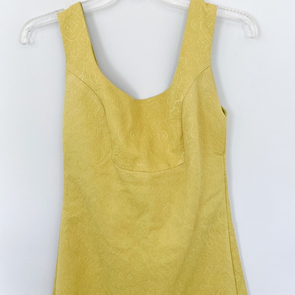 Anthro Rain In Spain Chartreuse Shift Dress 8 - Picture 5 of 16